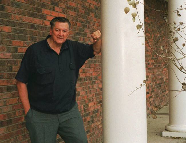 In this Nov. 20, 1997, file photo, former Congressman George Hansen poses for a photo, in Pocatello, Idaho.
